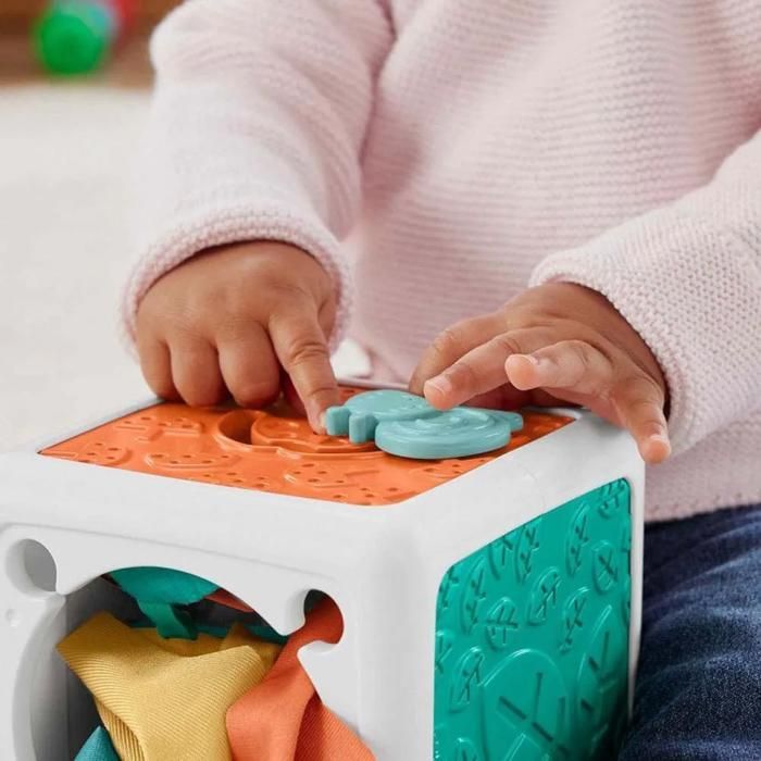 Activiteitenkubus - Fisher-Price - HML64 - Sensorisch - 6 tissues - Baby 3 maanden