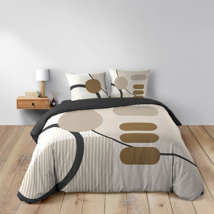 Copripiumino SANTANA in cotone naturale, 240 x 220 cm, 100% cotone, 42 fili/cm² + 2 federe 63 x 63 cm