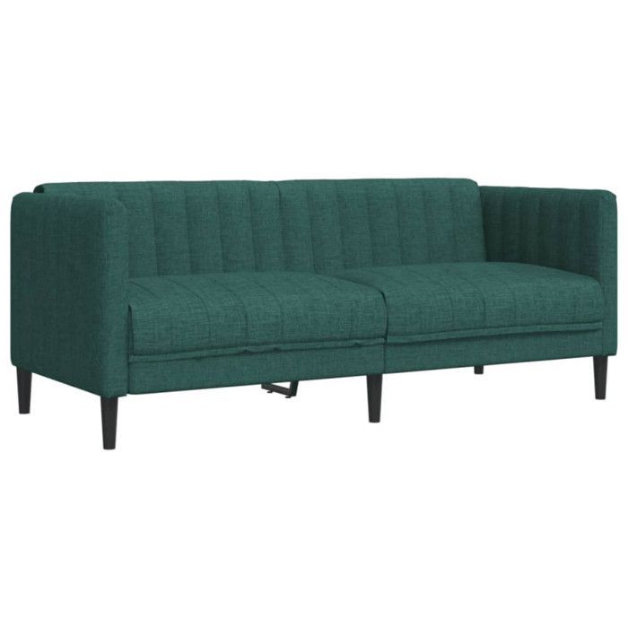 vidaXL Ensemble de canapés 2 pcs vert foncé tissu, canapé, siège de canapé, canapé relax, canapé confort, fauteuil de 3209242