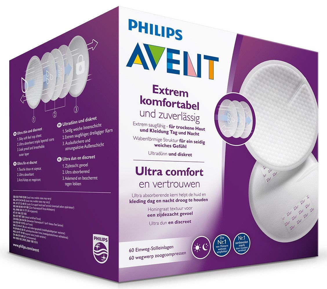 Avent vienreizlietojamie uzsūcošie barošanas paliktņi Grūtniecības un barošanas ar krūti piederumi