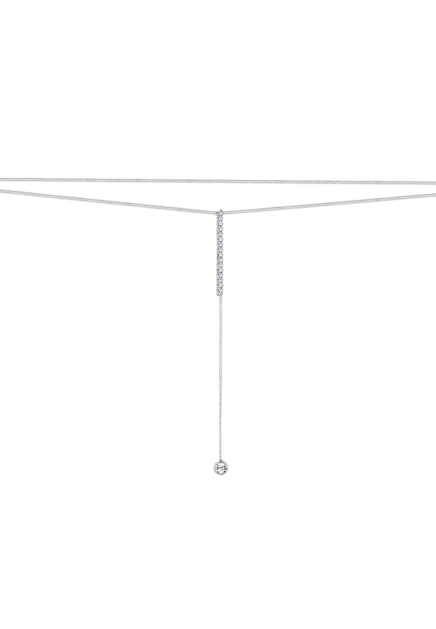 Elli Femmes chaîne en Y solitaire avec cristaux en argent sterling 925