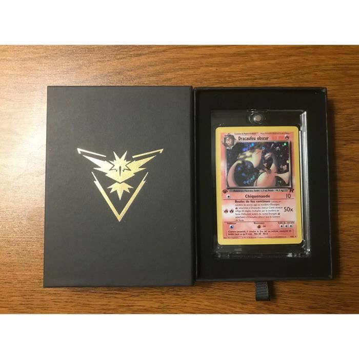 Carte Pokémon Fanmade Dracaufeu Obscur Edition 1 Holographique 4/82 Team rocket Near Mint Boite cadeau
