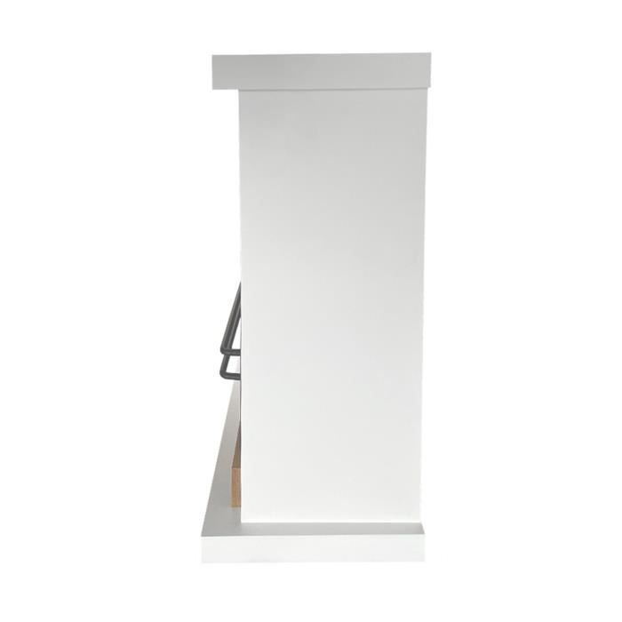 Chimenea biológica - Estocolmo - Madera blanca - 75 x 24 x 68 cm - Diseño moderno y elegante