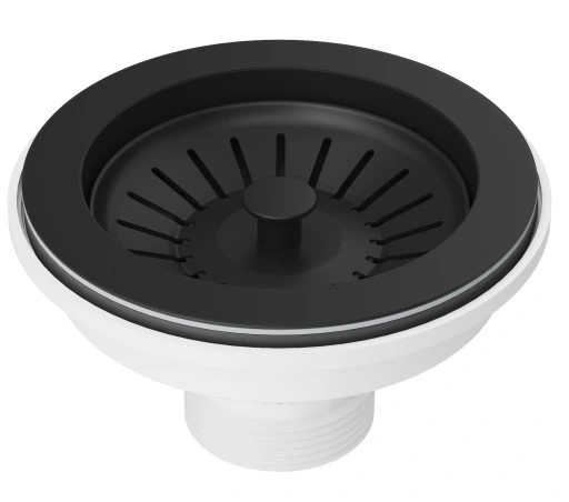 Sitko do zlewozmywaka czarne korek stal nierdzewna PCV 90 mm