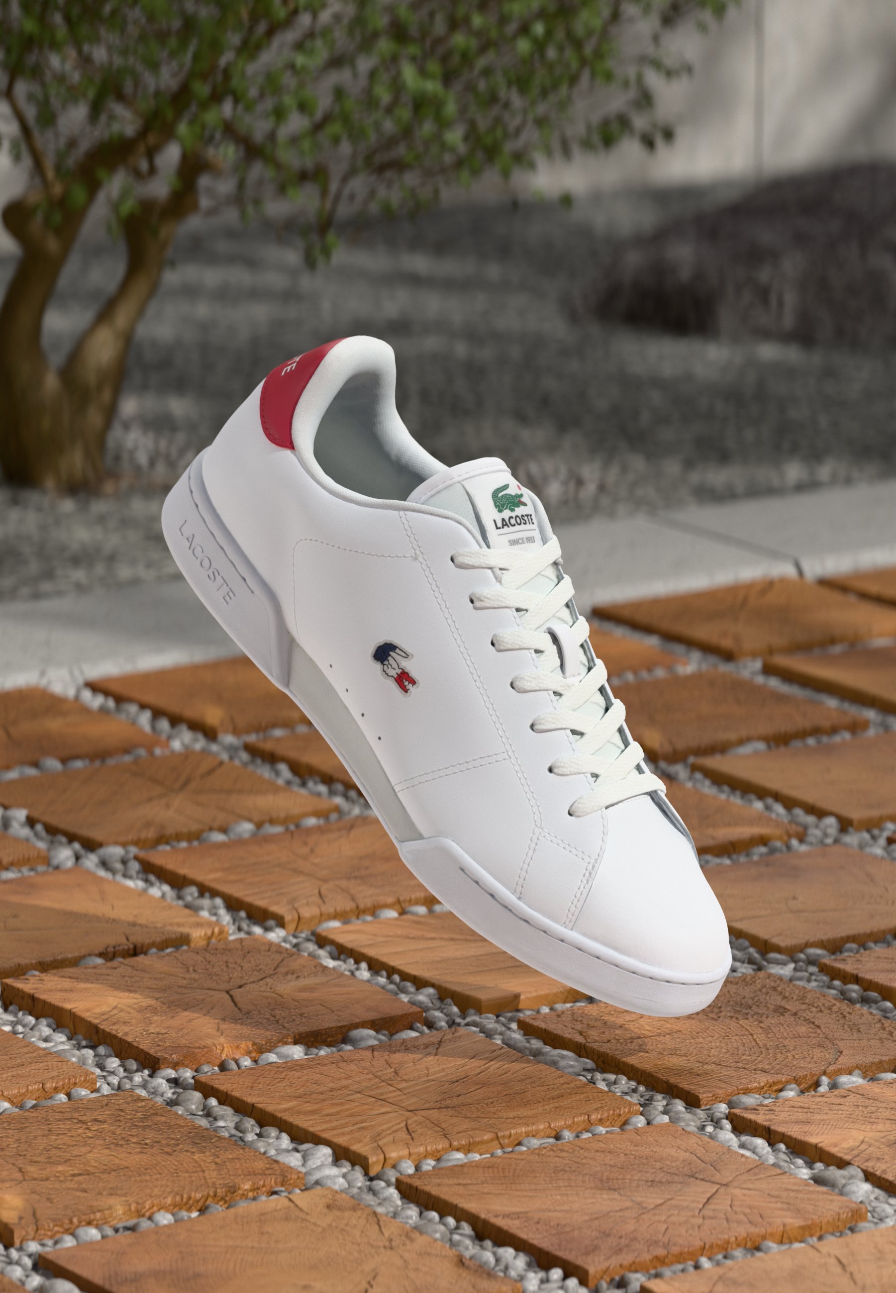 Lacoste CARNABY CUP 125 - Sneakersy - białe/granatowe/czerwone