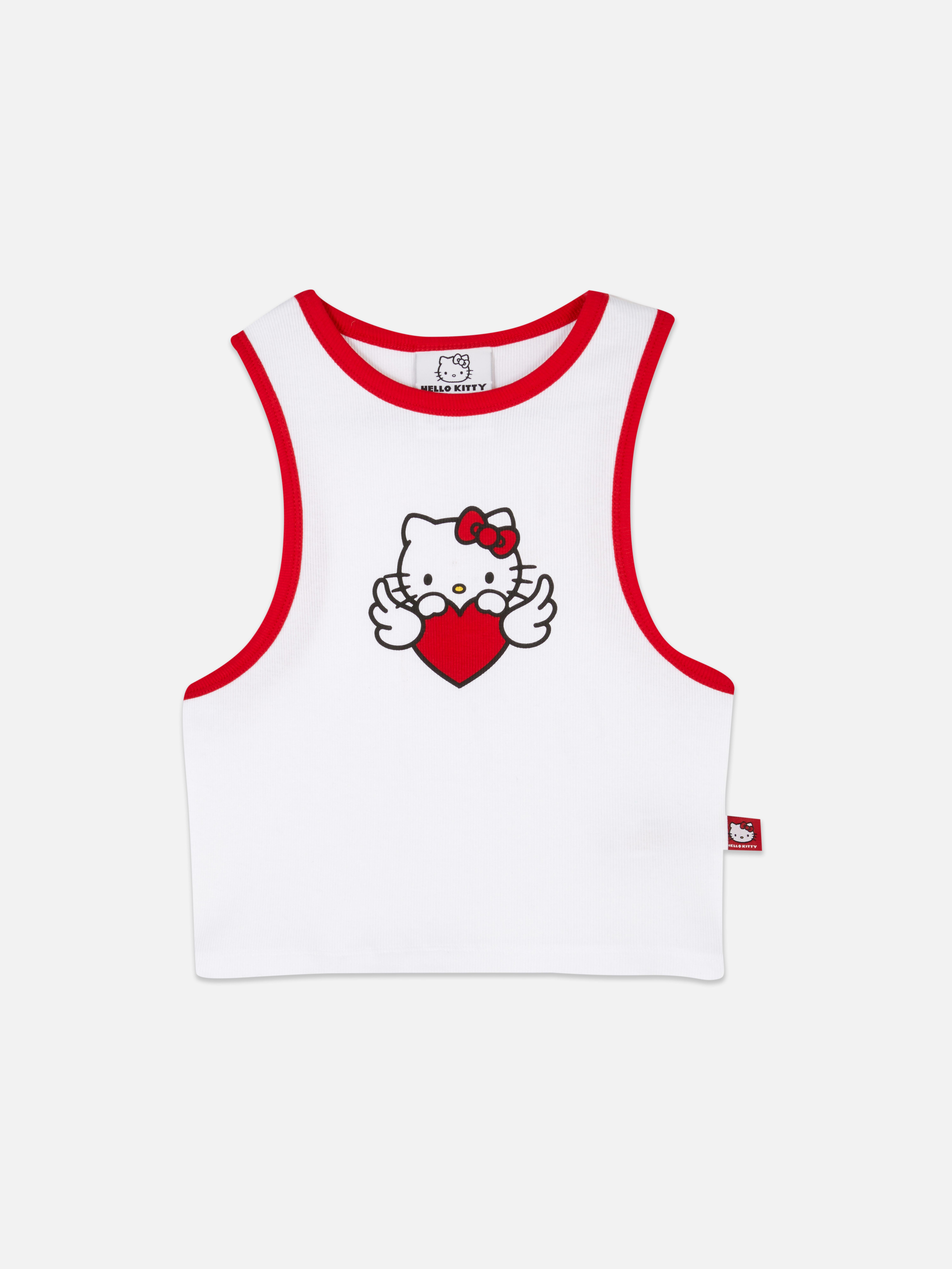Top de pijama cu nervuri Hello Kitty Poartă-ți inima pe piept cu acest top de pijama Hello Kitty
