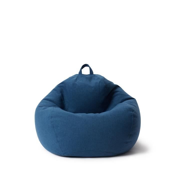 Lumaland Comfort Line M Bean Bag Chair - Indoor Bean Bag Chair - Washable Cover 120 L - 70 x 80 x 50 cm Dark Blue