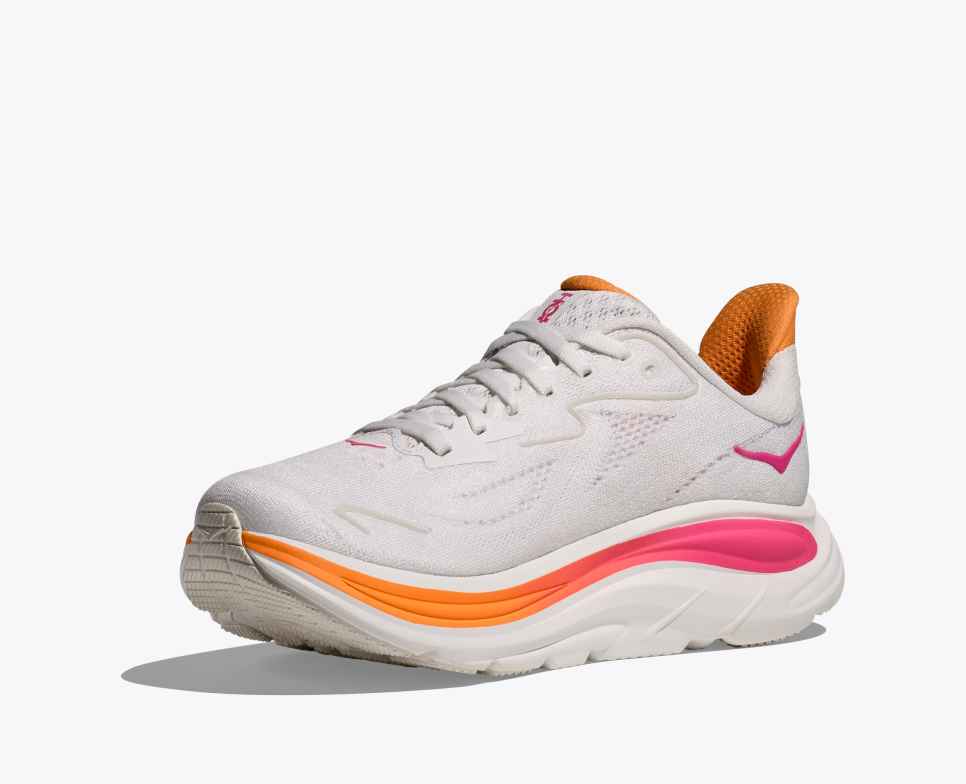 HOKA Clifton 10 Wit / Elektrische Roos
