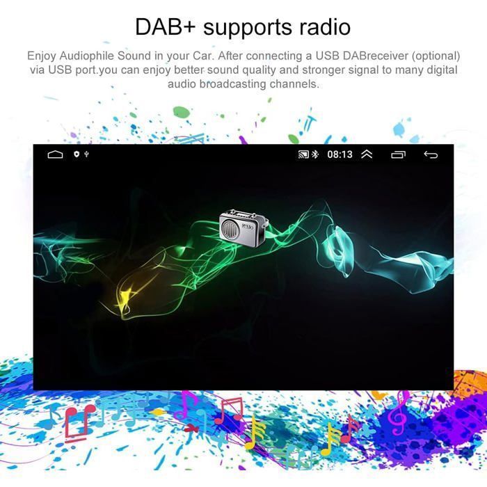Radio para coche Android 13 1 Din de 7