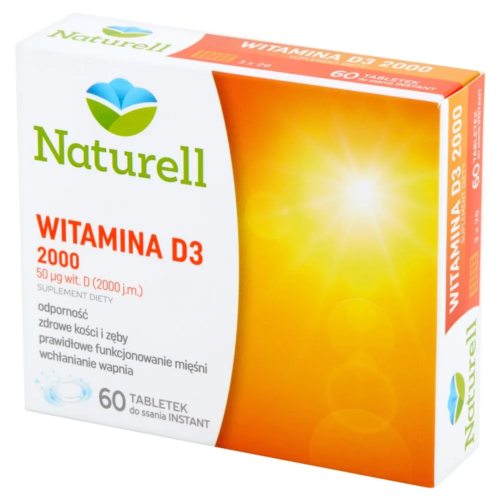 Naturell Witamina D3 2000 j.m.,Tabletki do ssania instant
