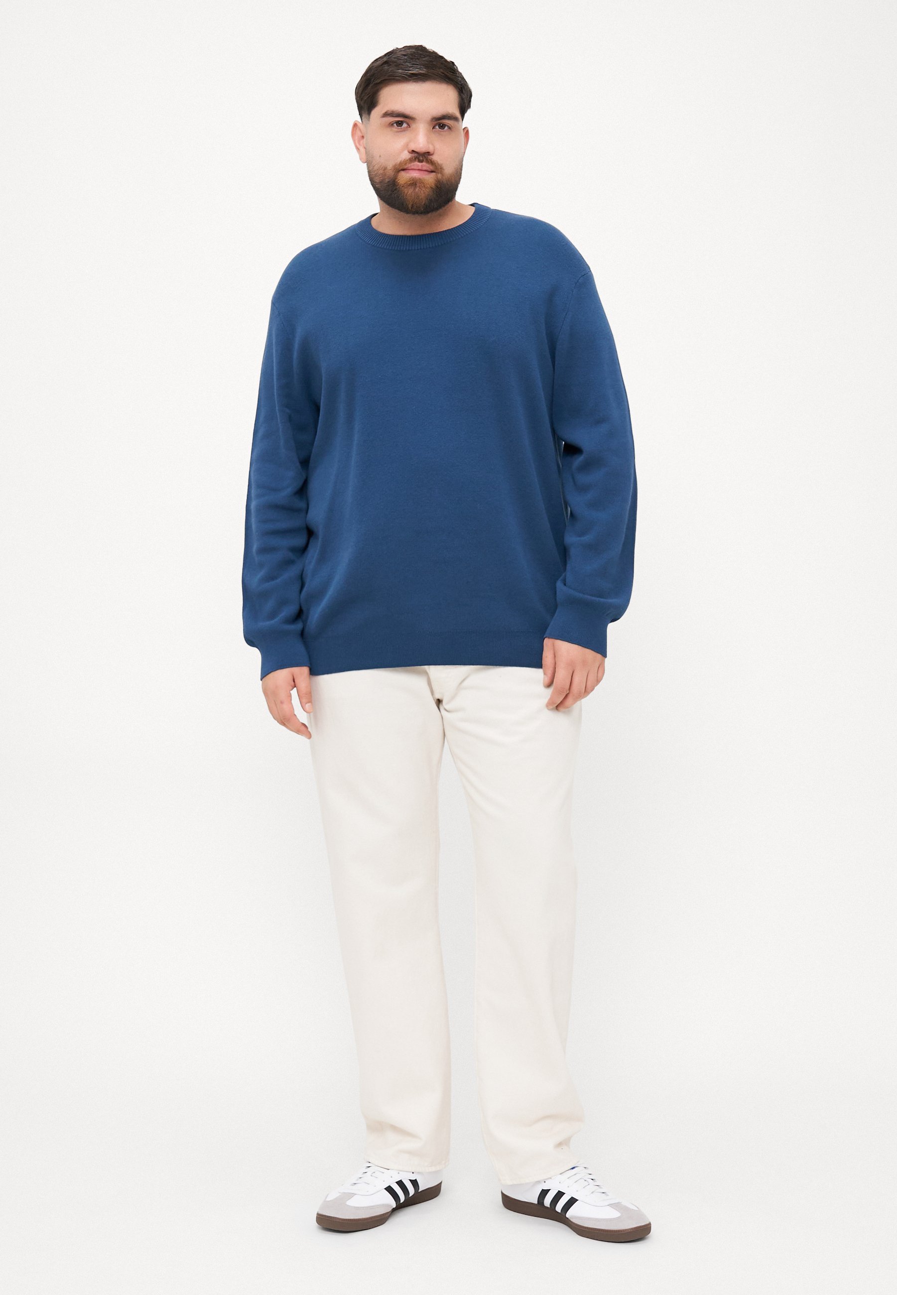Jack & Jones JCOSIGNAL CREW NECK - Sweter - tytanowy