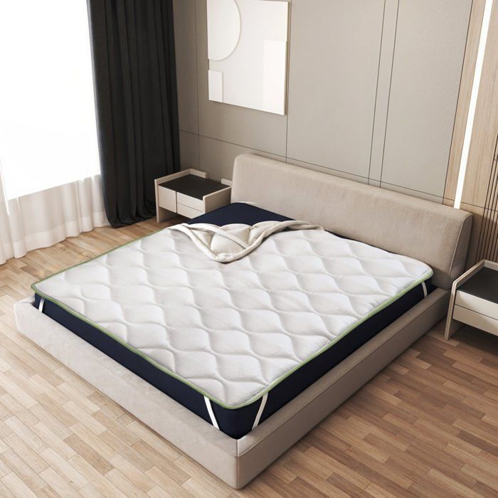 The White Stone Cooling Mattress Topper 90x190 cm with Elastic Bands | Mattress Corrector with Cooler Technology | Height 4 cm