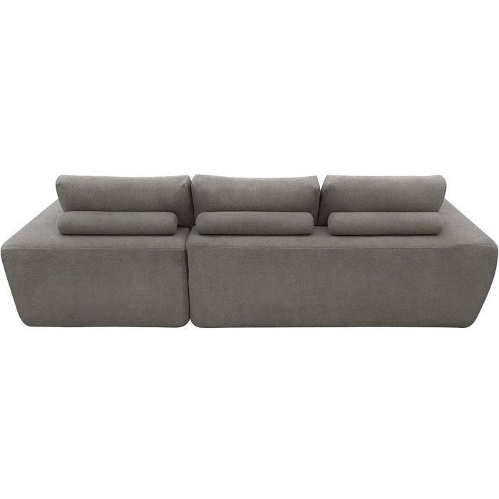 Sofá modular comprimido de 3 plazas - FLAVIE - Tela gris claro - 283 x 193 x 86 cm