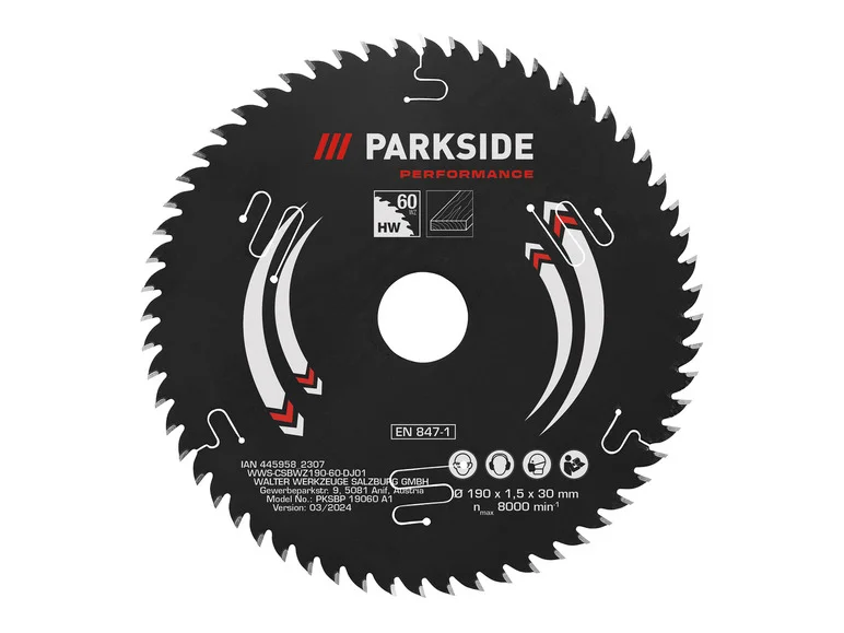 Lâmina de serra circular PARKSIDE PERFORMANCE®, 190 mm