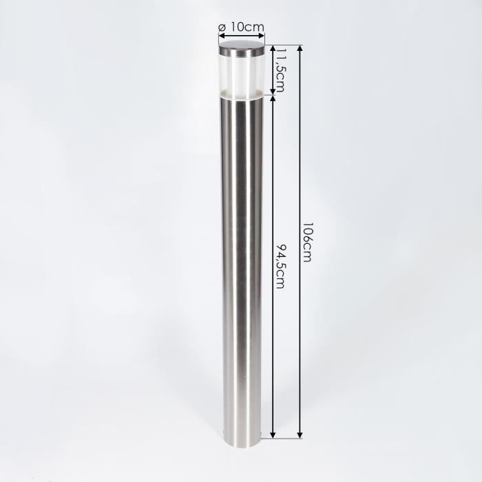 Lámpara de pie LED para exteriores - HOFSTEIN - Cesclans - Níquel mate/Blanco - 106 cm - IP44