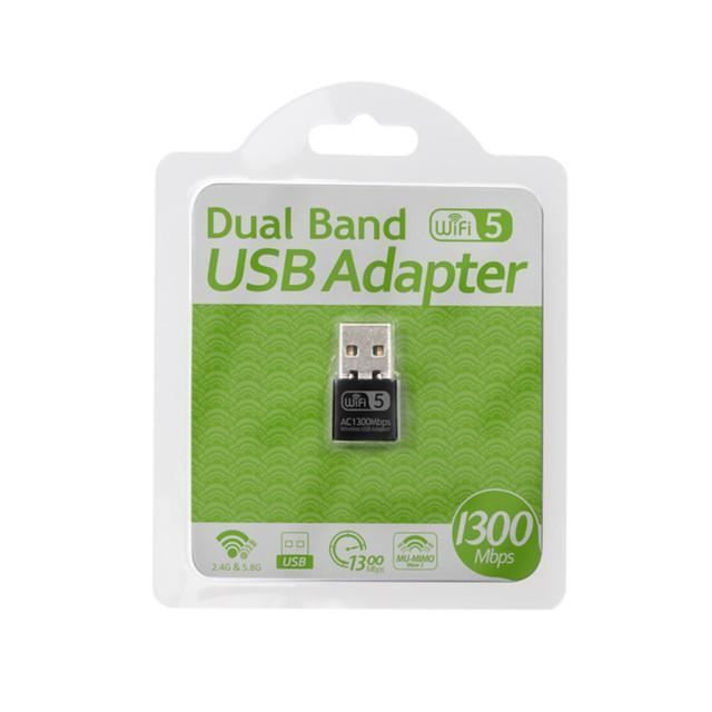 Clé wifi Usb Adaptateur Sans Fil 1300Mbps Wireless Dongle Réseau Windows Linux