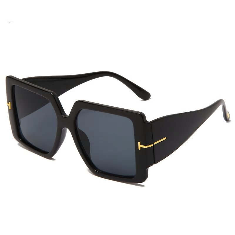 Óculos de sol quadrados oversized Tom, com design de marca, para homens e mulheres, estilo retrô, para dirigir e viajar no verão.
