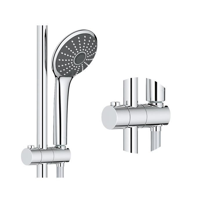 Columna de ducha termostática GROHE Vitalio Joy 260, ahorro de agua y energía del 50 %, ducha de mano de 3 chorros, 26403001