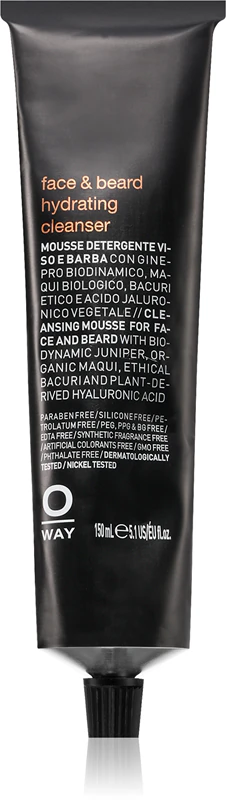 Espuma de limpeza facial e para barba Oway Face & Beard.