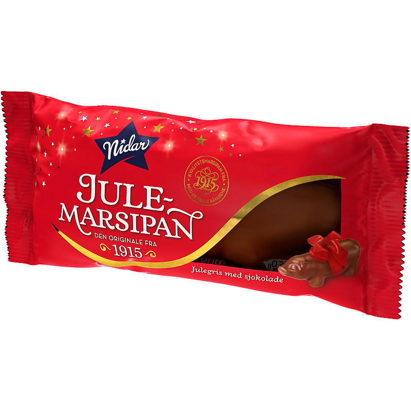 Nidar julemarsipangris 60 gm/sjokolade Nidar