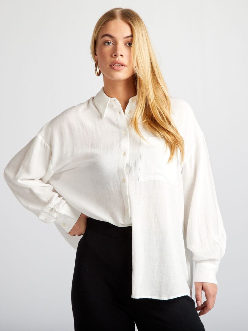 Camicia tinta unita - BIANCO