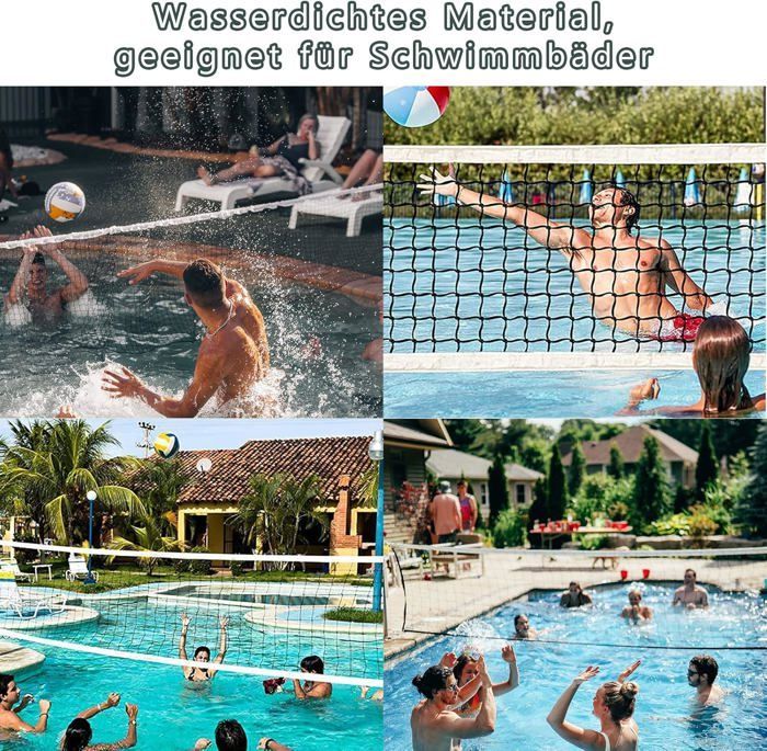 Rete da pallavolo per esterni con corda in acciaio 96 m x 1 m - Adatta per piscine, scuole e parchi giochi. Giardino e piscine > Piscine e sport