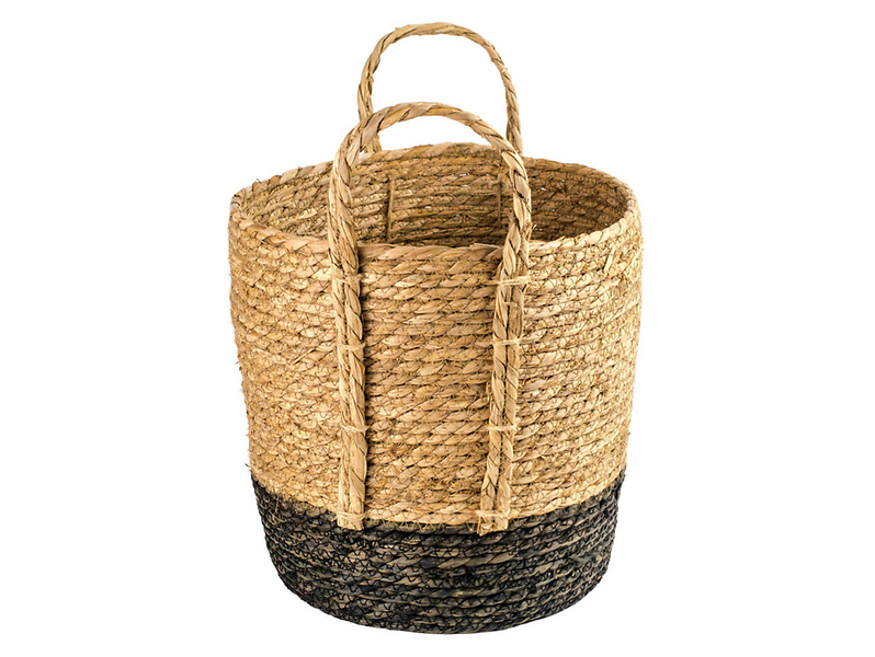 Kosz pleciony naturalny z uszami M 30 cm