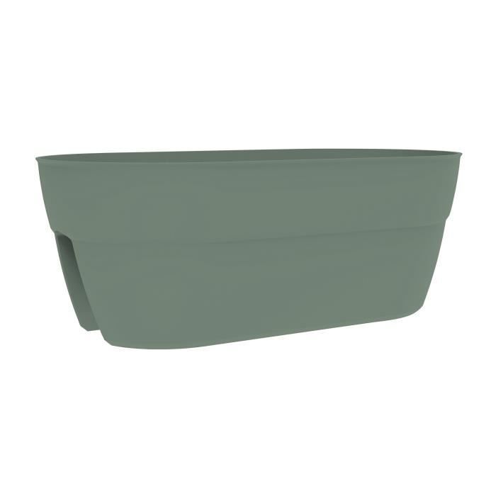 Bloempot - EDA - Cavalière OSAKA 19.5 L - 56 x 30.1 x H.20.6 cm - Lauriergroen - Bevestigingssysteem - Voor balkons en balustrades