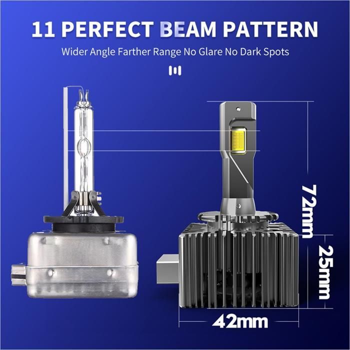 2 piezas de faros LED D3S, bombillas HID Canbus para coche, 1:1 a bombilla Turbo Auto, lámpara de coche de xenón Plug and Play, 2 * faros LED