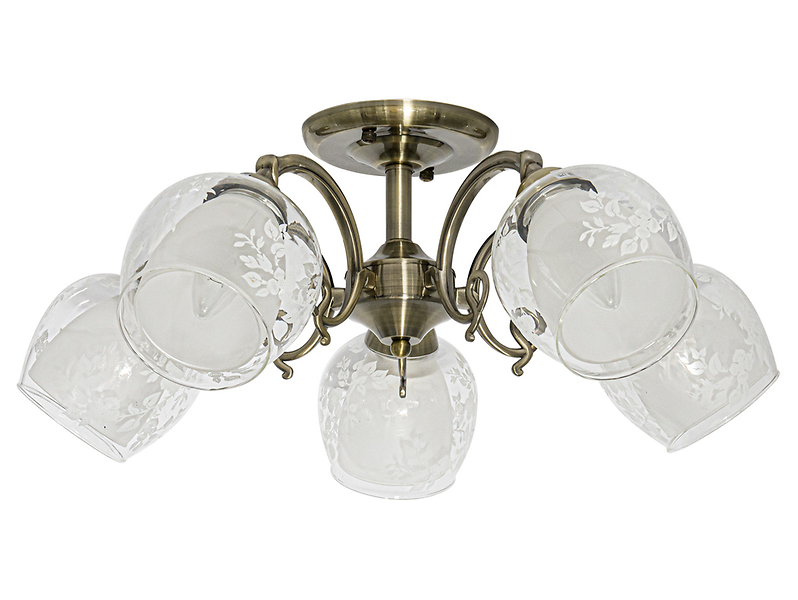 Lampa sufitowa Tamiza 5-punktowa metalowa złota
