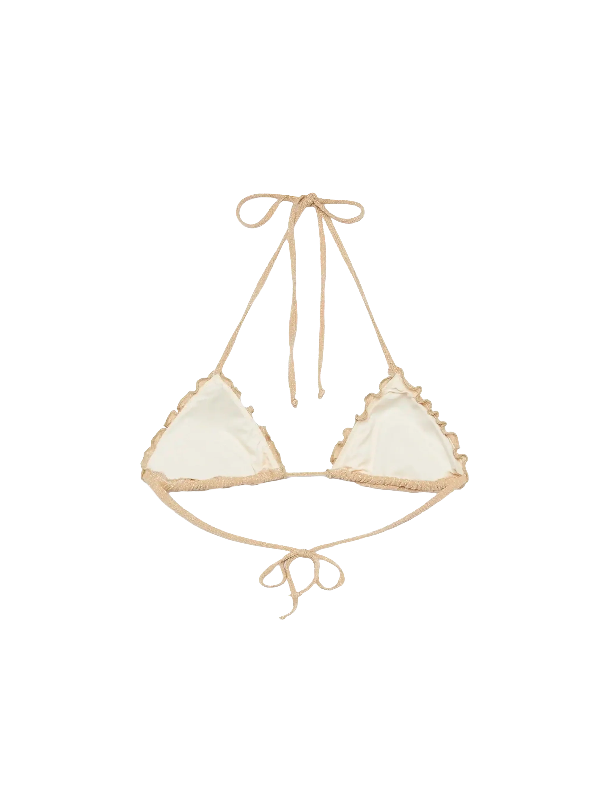 Top triangular clásico Sagitario en lúrex beige.