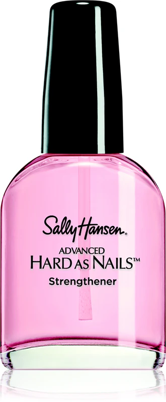 Esmalte fortalecedor avançado Sally Hansen Hard As Nails para unhas fracas e danificadas.