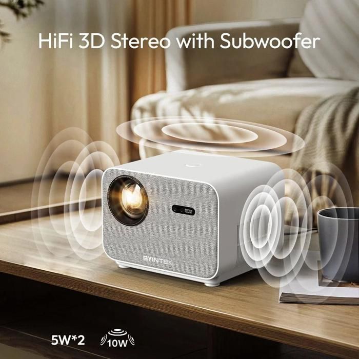 BAZARLAND30.BYINTEK LOVE U12 - Full HD 1080P Projector, 4K Audio, met 800 ANSI en WiFi6, Bluetooth 5.2