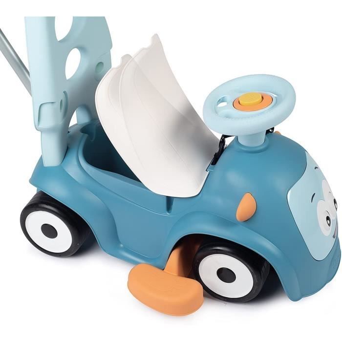 Smoby – Maestro Rutschauto, Blau – Für Kinder ab 6 Monaten – Verstellbar – Leise Räder – Hupe