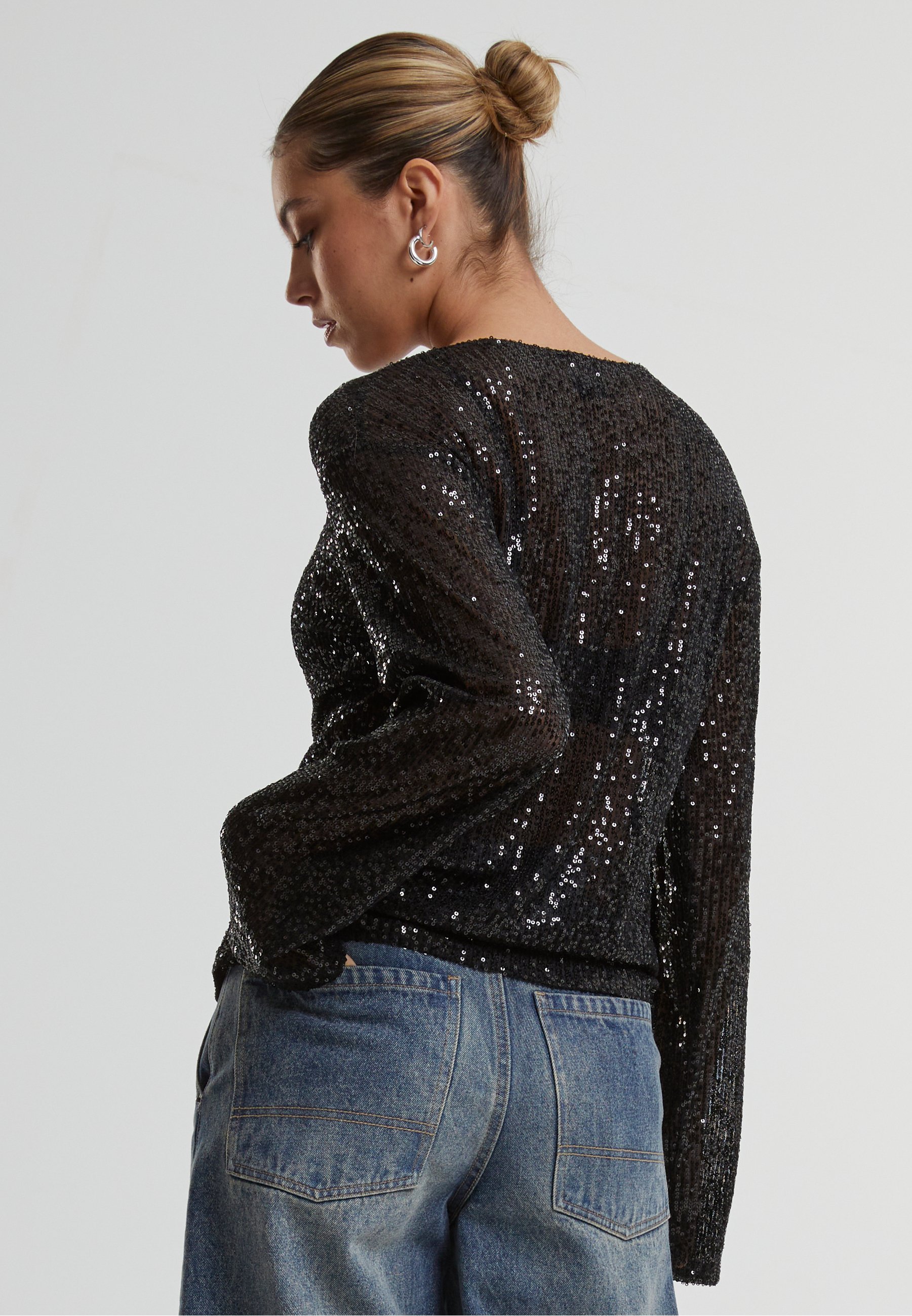 Blouse Urban Classics SEQUINS - noire