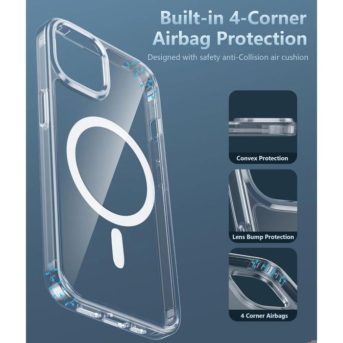 Coque pour iPhone 13 - MASSILIA TECH - Transparent - 2x Vitre Verre Trempé +  Protège Caméra TPU