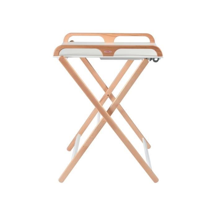 Jade two-tone white wooden changing table - Combelle - 2 adjustable heights - Compact and functional