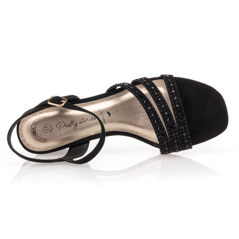 Schwarze Damensandalen / Zehenfreie Schuhe