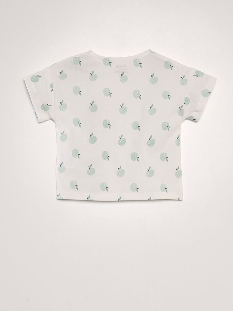 Conjunto de pijama curto - camiseta + shorts - 2 peças - BRANCO