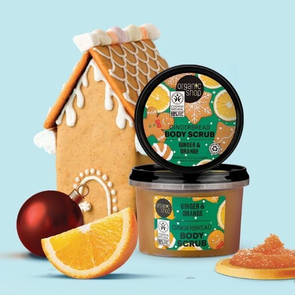 Organic Shop Gingerbread kūno šveitiklis su imbiero ir apelsinų skoniu, 250 ml