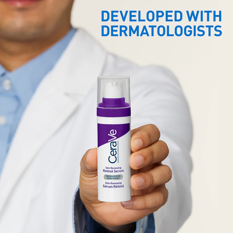 CeraVe Skin Renewing Retinol Serum pretgrumbu serums ar retinolu, kas atjauno ādas aizsargbarjeru