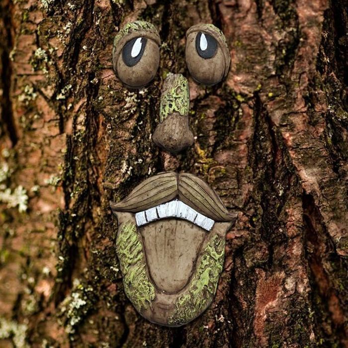 3D Face Garden Decoration - PZCC - Old Man's Face - Resin Sculpture - Realistic Effect