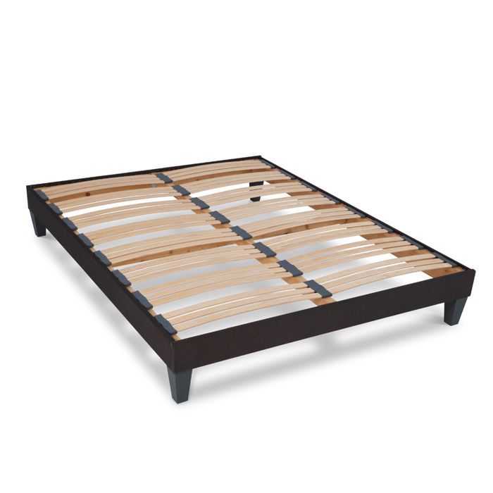 Sommier à lattes en bois Kit15 200x200 cm Coloris Gris anthracite Livré en kit