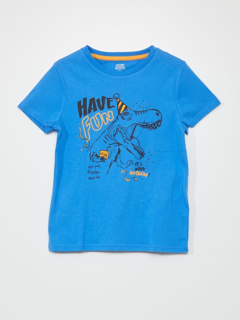 Camiseta de manga curta 'aniversário' - AZUL