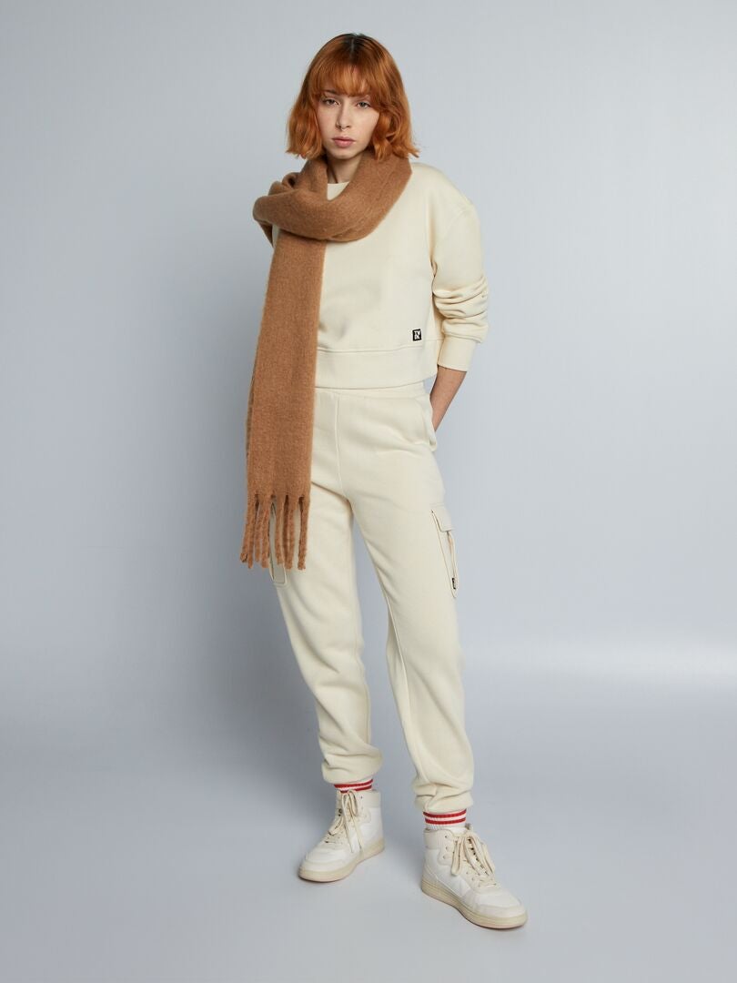 Fleece joggingbroek - BEIGE