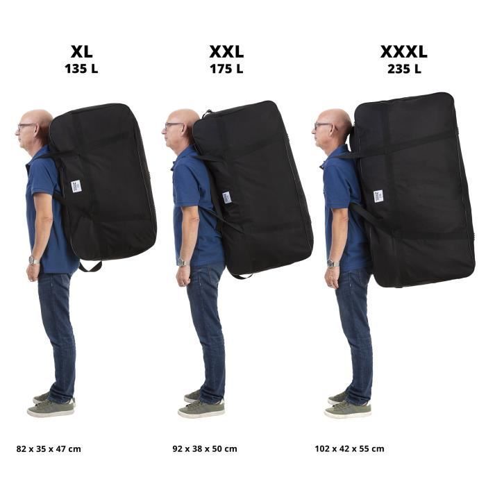 TravelZ reistas 235L - XXXL grote opvouwbare tas 102 cm - Polyester - Zwart