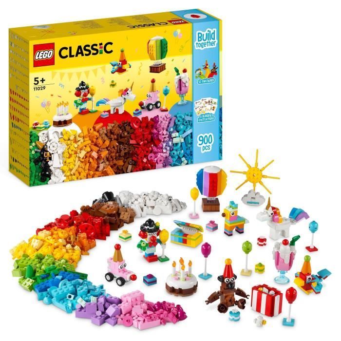 LEGO® Classic 11029 Kreativ-Partybox mit 12 Mini-Spielzeugen: Einhorn, Clown