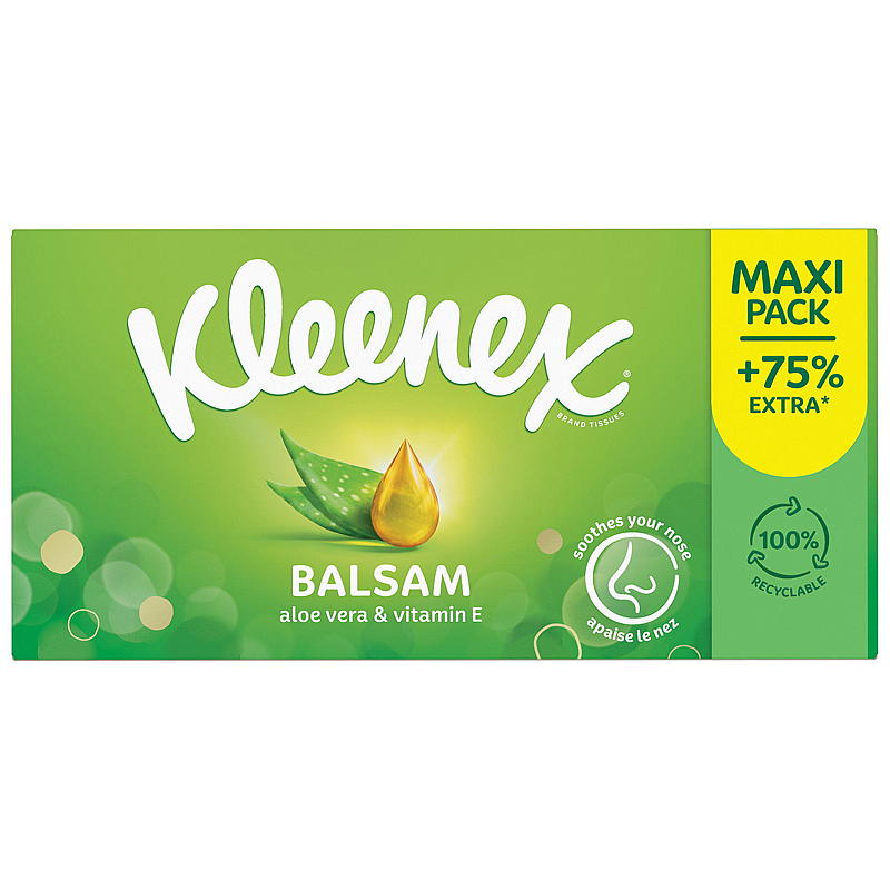 Kleenex lommetørklær i eske 112 stk. Kleenex balsam