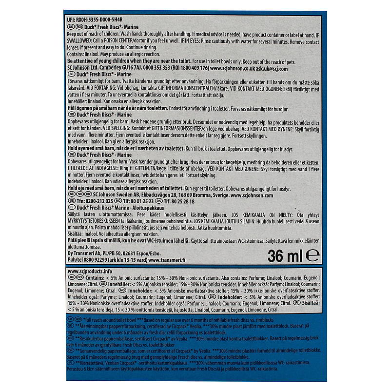 WC Duck Fresh-skivor 36 ml Marine WC Duck
