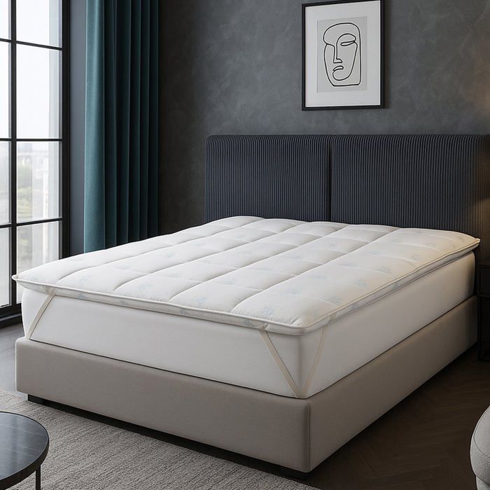 Summer mattress topper - Ice Cool - 90 x 190 cm - 100% microfiber - 4 cm thick - Balanced support
